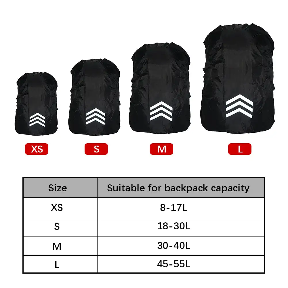 draussen Reflektierende Rucksack Regen Abdeckung Nacht Radfahren Wandern Sicherheit Klettern Tasche Abdeckung Wasserdichte Regen Abdeckung Für Rucksack 18-45L