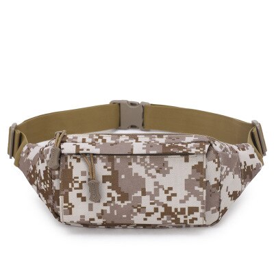 Mænd camouflage print talje taske sport pakke lynlås multifunktionel udendørs skulder skrå bryst taske: E