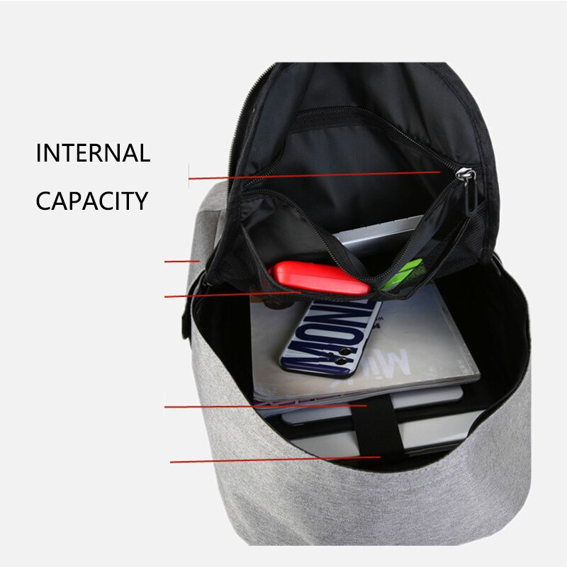 Large Men School Backpack for Teenage Boys University Student Backpack Nylon Black Casual Preppy Style