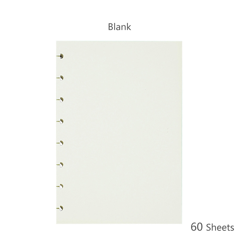 A5 Loose Leaf Notebook Paper Refill Mushroom Hole Notepad Inner Paper Core/Refilling Inner Paper Planner Inner Page Inside Paper: Blank