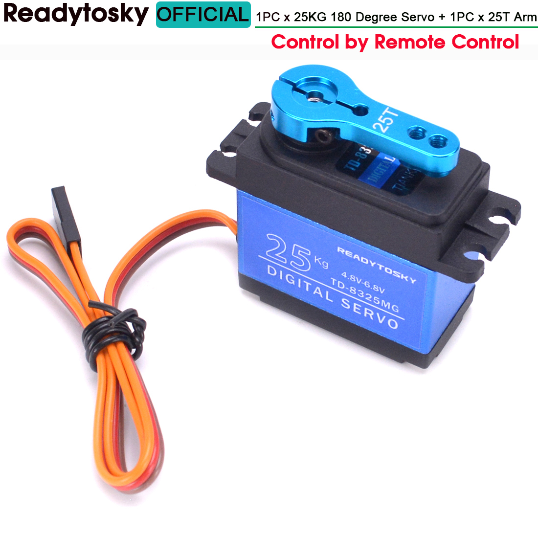 20kg TD8120MG / 25kg TD8325MG Hohe Drehmoment Kernlosen Motor Servo Wasserdichte Digital 180 Grad Servo control durch Fernbedienung control: 1x25KG  1x 25T Arm