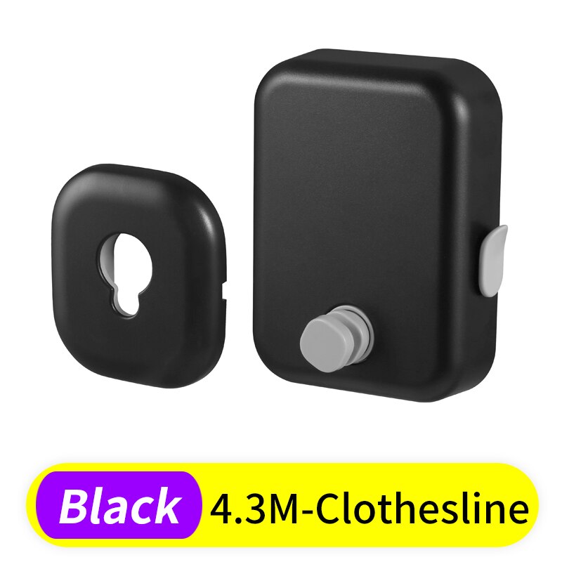 Retractable Clothesline Outdoor Indoor Balcony Clothes Drying Rack Rope Telescopic Stainless String Invisible Clothesline Dryer: Black