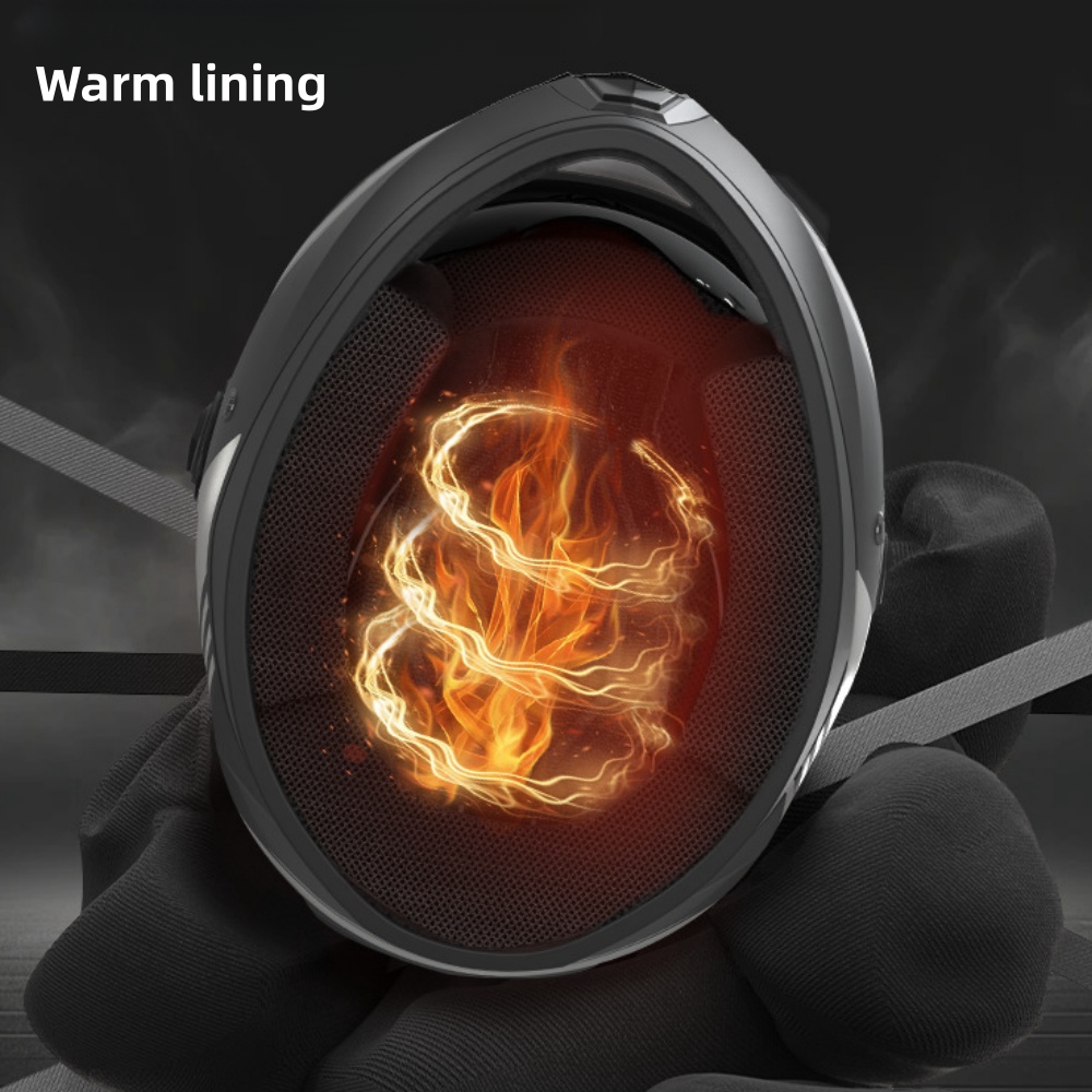 Electric Motorcycle Riding Helmet All Seasons Universal Motorcycle Full Helmet Winter Warm Head Protection Helmet