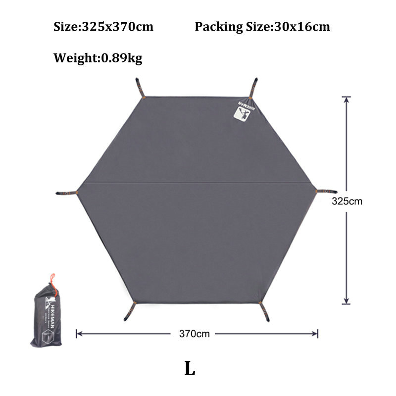 Camping Tent Tarp 210D Waterproof Ground Sheet Mat Multifunction Square,Hexagon,Octagon Picnic Mattress Car Awning Canopy: Hexagon L