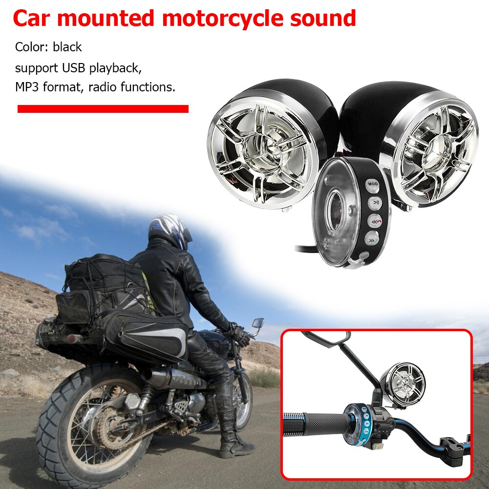 Motorfiets Audio Sound System Waterdichte Fm MP3 Speler Stereo Studio Luidsprekers Motorfiets Elektronische Accessoire