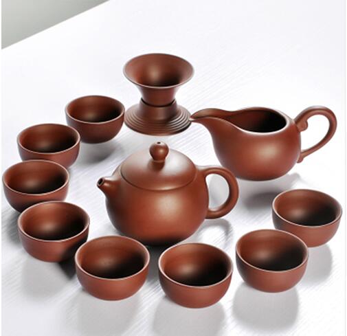 Ceramic Yixing Purple Clay Tea Set Kung Fu Pot Infuser Xishi Gaiwan Teapot Serving Cup Teacup Chinese Drinkware: Set D
