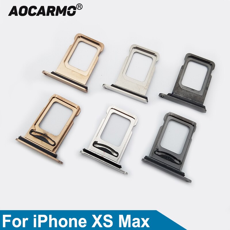 Aocarmo For iPhone XS Max Single Double Sim Card Micro Holder Dual Sim Card Tray Slot Replacement Part