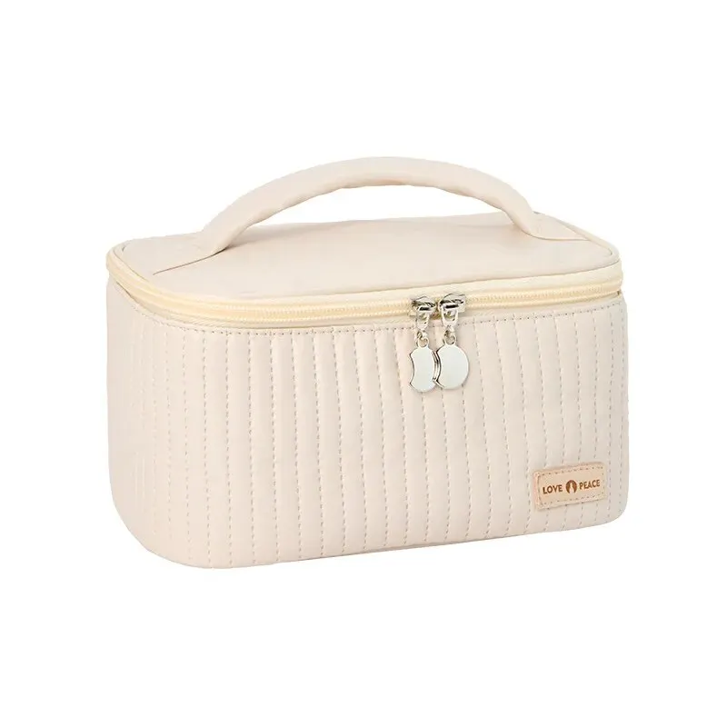Sacos de maquiagem para mulheres viagem produtos de higiene pessoal bonito casos saco portátil cor sólida organizador de maquiagem caixa saco cosmético neceser couro do plutônio: Azul