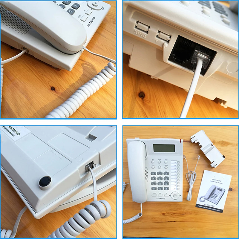 Teléfono Fijo de escritorio con cable, manos libres, retroiluminado azul, identificador de llamadas, en inglés, para casa/Hotel/Oficina