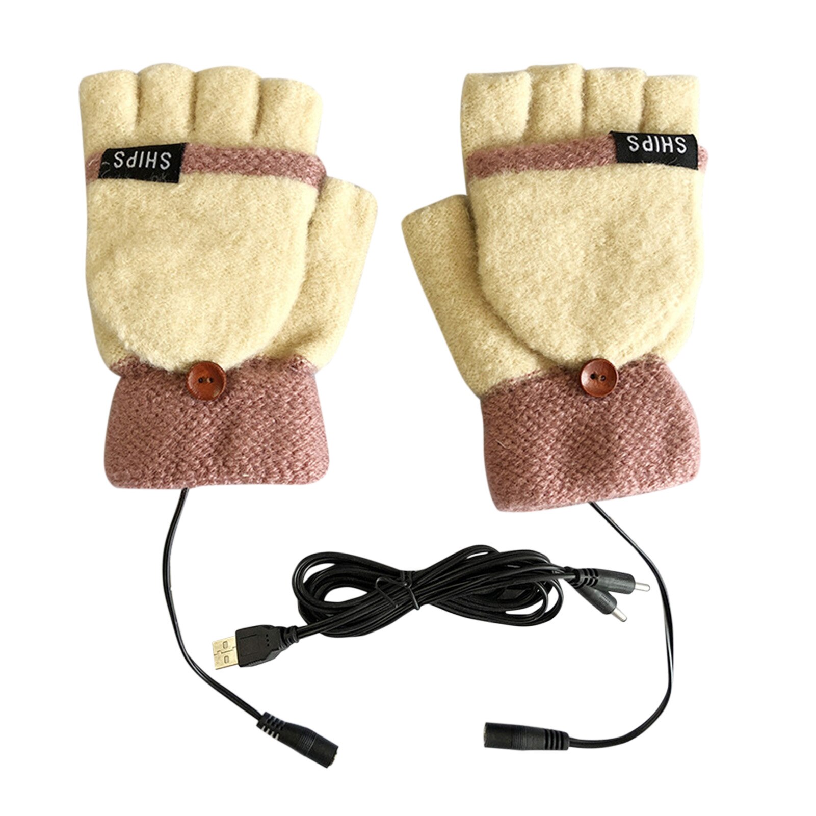 Usb Elektrische Verwarming Handschoenen Half-Vinger Handschoenen Met Vinger Babybedjes Wasbaar Indoor Outdoor Warme Handschoenen Enkelzijdig Verwarming mitten: E
