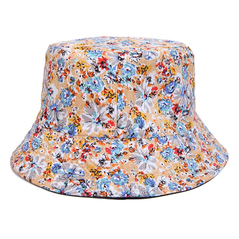 Gorros de pescador reversibles con estampado Floral para hombre y mujer, protector solar, de algodón, doble cara, antisol: Style 4