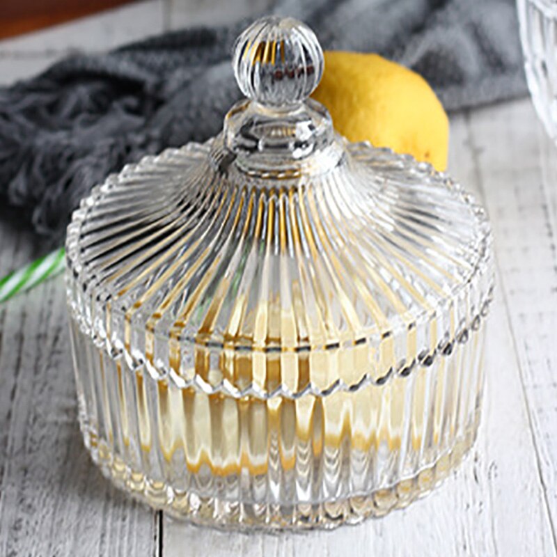 Vintage farge krystallglass oppbevaring hermetisert sukkerbokser diamant godteri boks bomullspinne boks bomullspad husholdningsoppbevaring