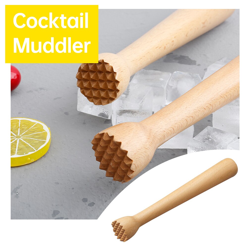 Cocktail Muddler Bar Houten Mojito Stamper Ijs Crusher Met Verpletterende Hamer Diy Drinken Fruit Muddler Verpletterd Ijs Bar Tool