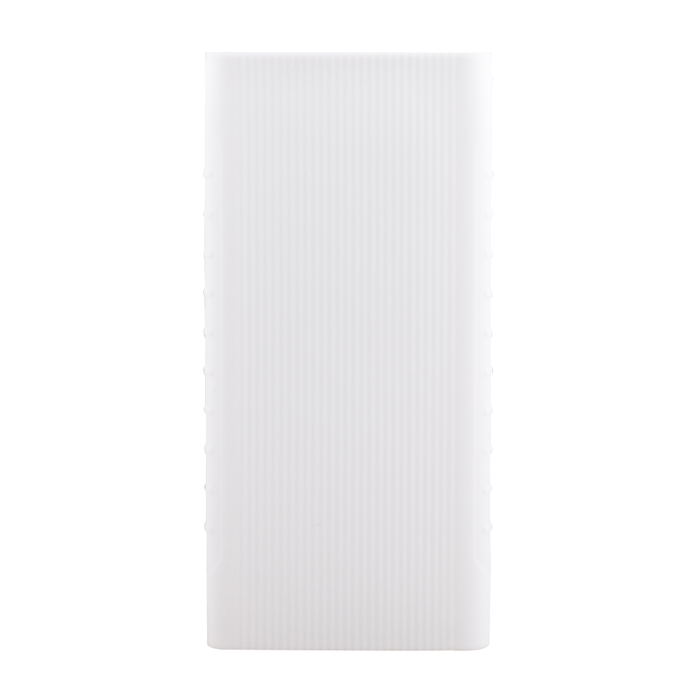 Silicone Protector Case Cover Voor Xiaomi Power Bank 2 10000 Mah Dual Usb-poort Skin Shell Mouwen Voor Power bank Model PLM09ZM: White