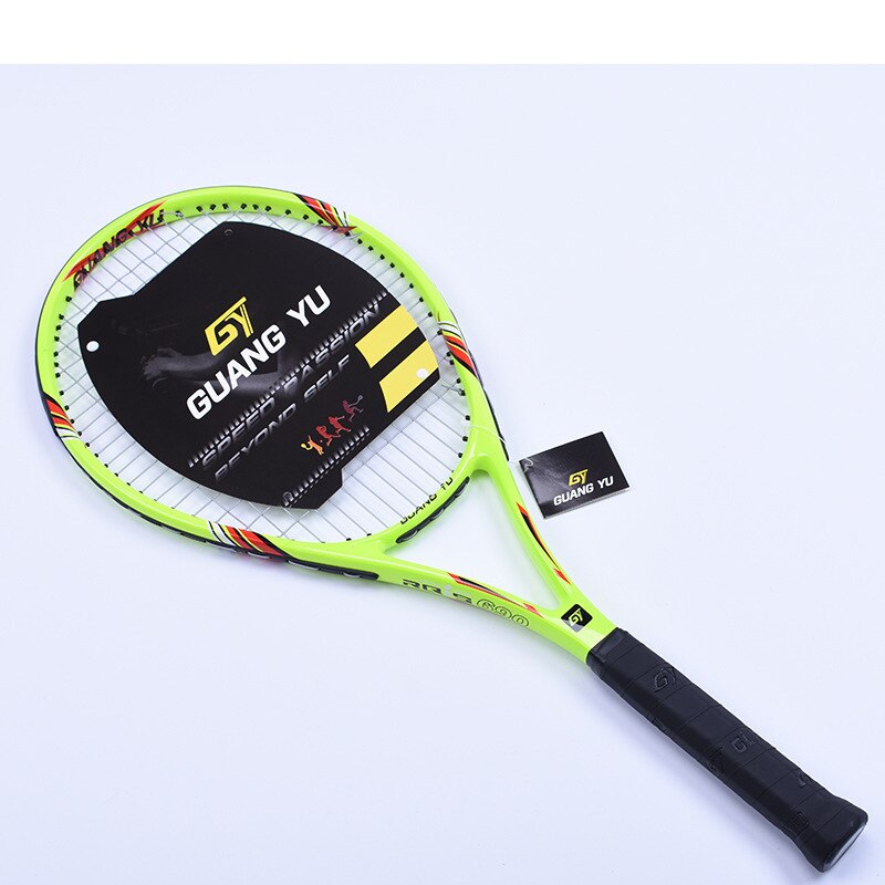 Carbon Fiber Tennis Racket Beginnende Beginner Training Tennis Shot Stabiele Demping Enkel Racket Met Snaren Q1316CME: green