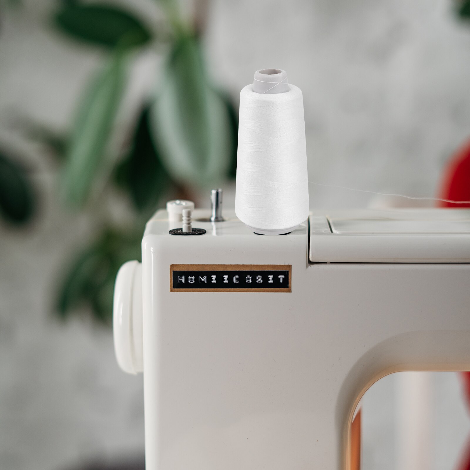 Bleached 3000 Yards Polyester Sewing Thread for Sewing Machine (White)