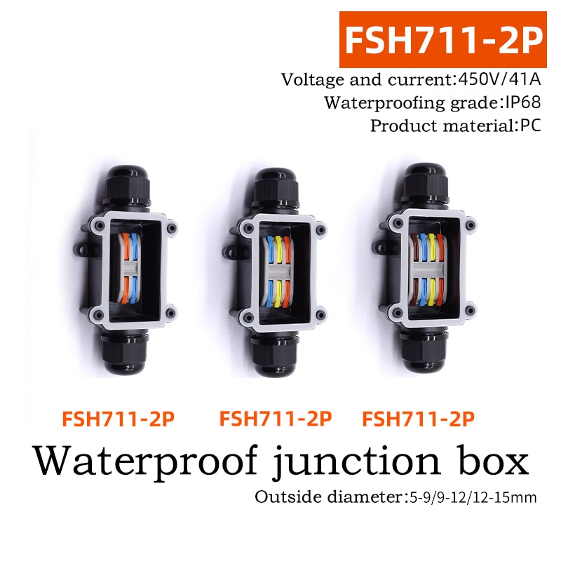 IP68 Waterproof Terminal Box FSH711 Indoor Small Outdoor Terminal Waterproof Terminal Box with Terminal Terminal 2 3 4 Way