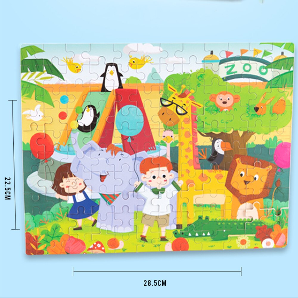 Nuovo 120 Pezzi Puzzle di Legno Per Bambini Puzzle di Legno Del Giocattolo Animale Del Fumetto Puzzle Bambino Primi Giocattoli Educativi di Apprendimento Regalo di Vendita Calda