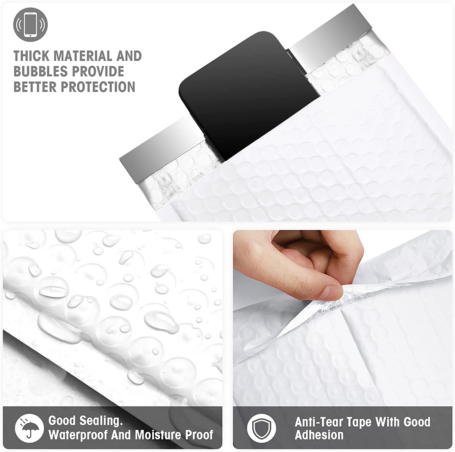 50Pcs Pink Poly Bubble Mailers Padded Envelopes Bulk Bubble Lined Wrap Polymailer Bags for Packaging Maile Self Seal