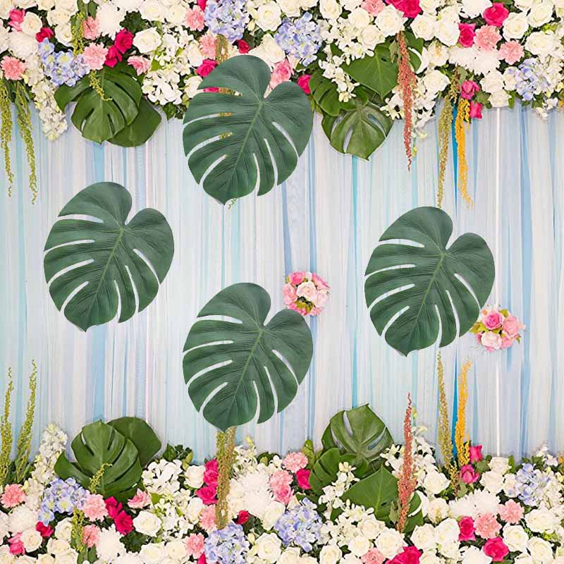 12 stk tropisk palme blad væg kunst bordløber centerpiece rustik land have bryllup fødselsdag brude baby shower dekoration
