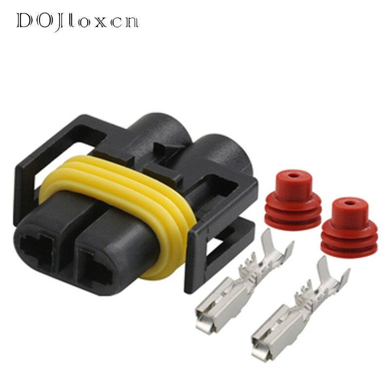2/5/10/20/50 Set Delphi 2 Pin Automotive Sealed Balck Wiring Connector Fog Lamp Light Socket H11 H8 H9 Xenon Plug DJ7028Y-2.8-11: Orange / Under 5Pcs