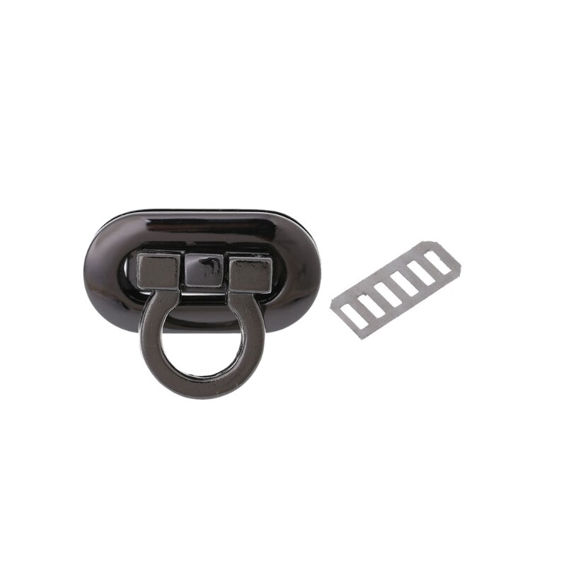 Metal Clasp Turn Lock Twist Lock for DIY Handbag Craft Bag Purse Hardware: Black