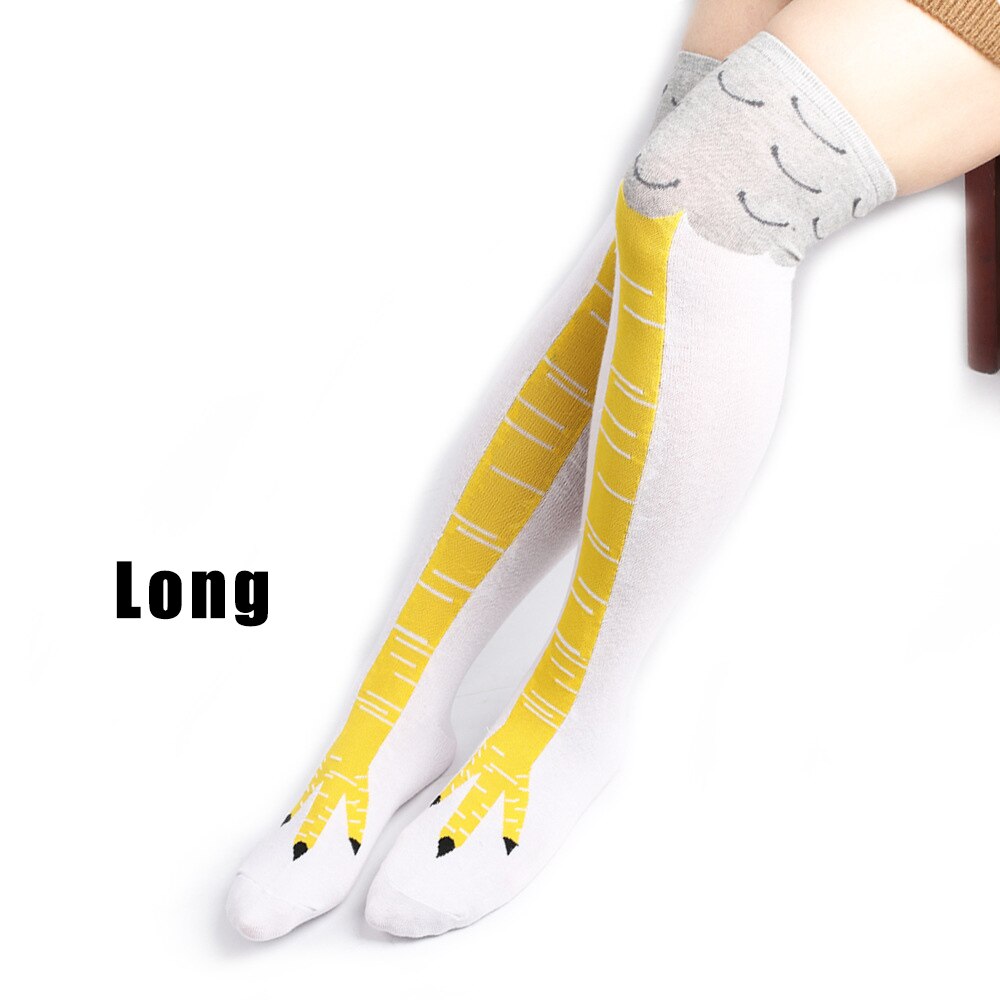Funny Cartoon Cosplay Chicken Leg Socks Thin Women High Flexibility Cotton Chicken Feet Toe Thigh High Sock For Women