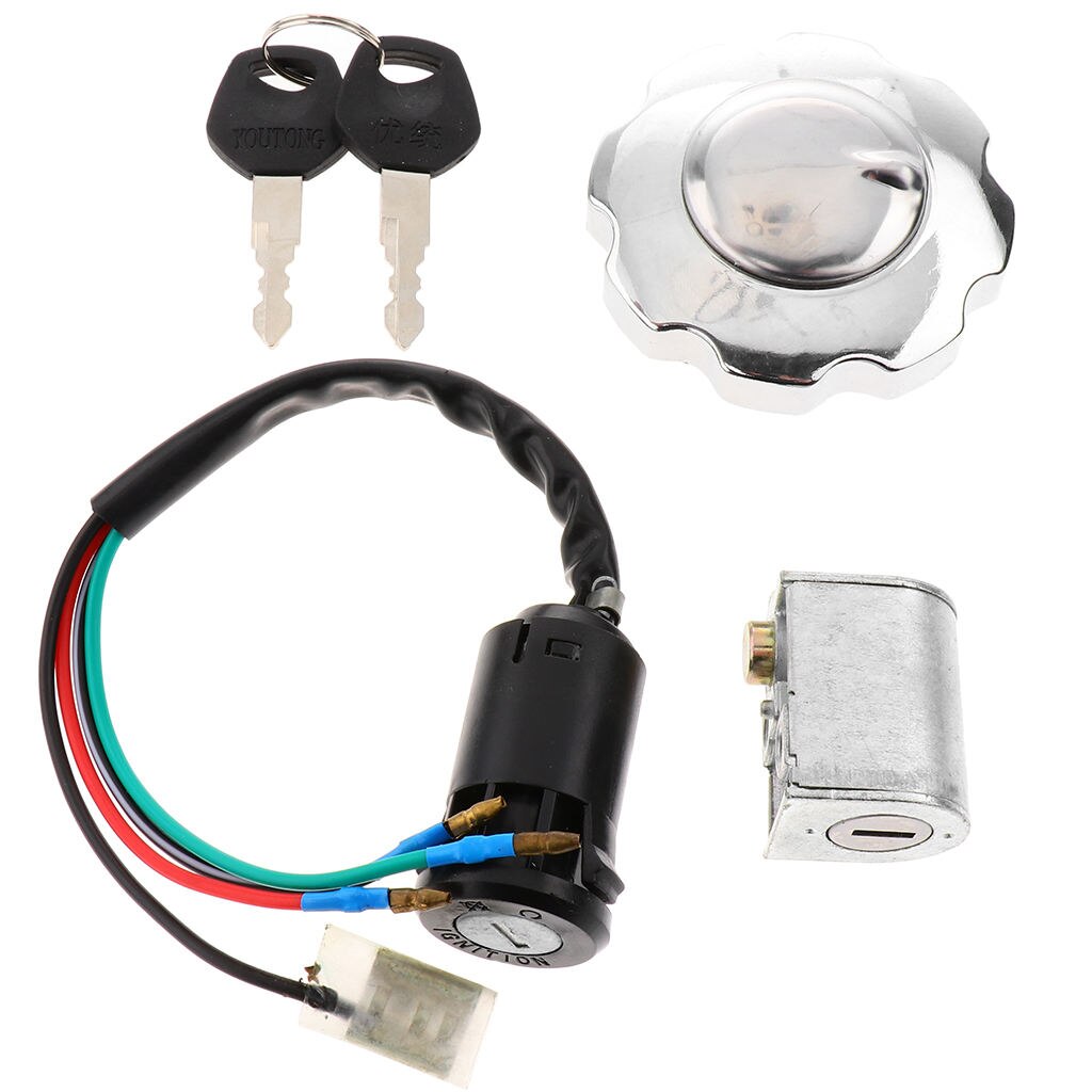 Waterproof Metal Motorcycle Ignition Switch + 2 Keys + Fuel for Honda CG125 ZJ125