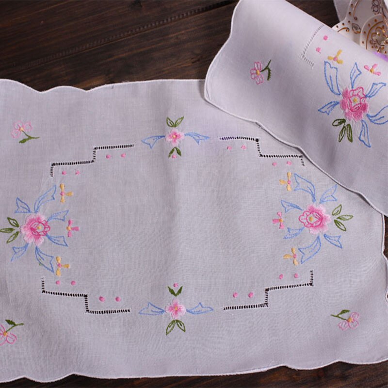 Alfombrilla de algodón bordada para mesa, posavasos de tela para taza, posavasos, Mantel Individual para bebidas de Navidad, para comedor, té y cocina