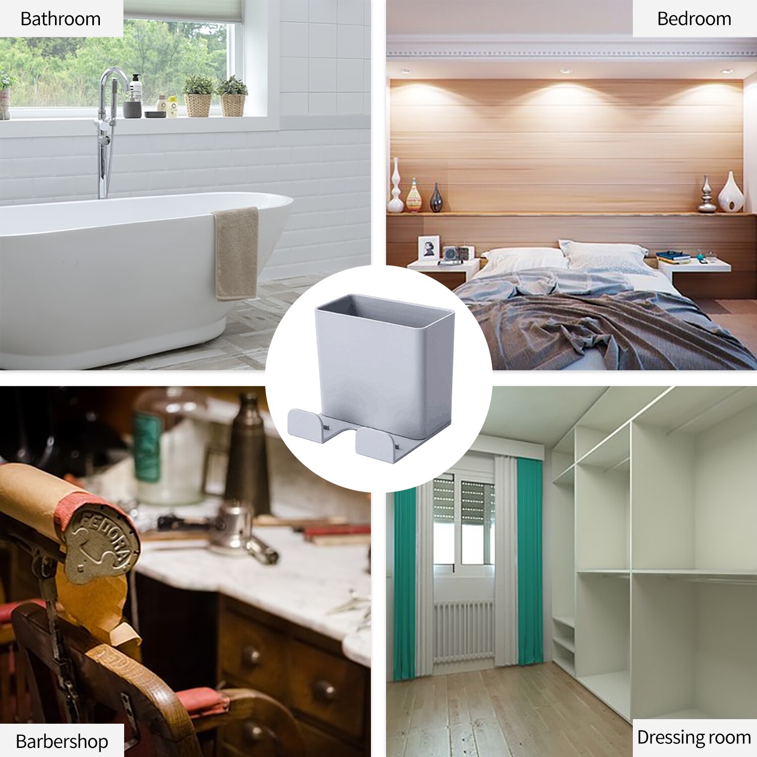 Adhesive Wall Mount Storage Box Remote Control Holder Multifunction Storage Box for Home Office Bathroom
