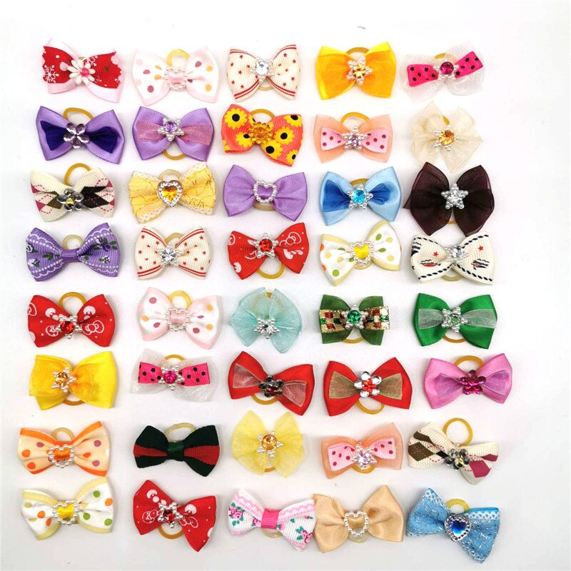 10/20/30 Pcs Pet Bows Hond Haar Strikken Voor Yorkshirk Kleine Honden Haaraccessoires Grooming Bows Rubber bands Hond Bows Dierbenodigdheden