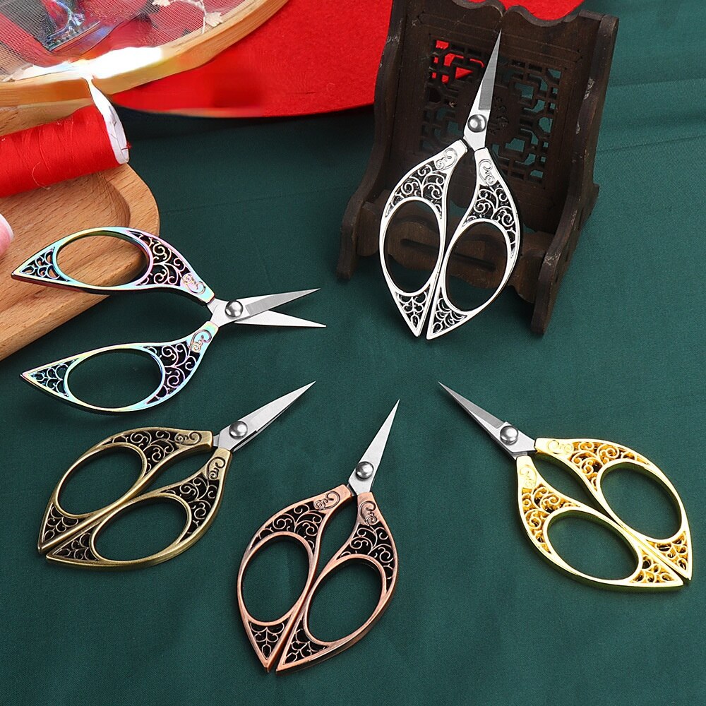 Retro Butterfly Small Scissors Tailor Cut Thread Head Cut Stainless Steel Office Handmade Embroidery Scissors Sewing Scissors