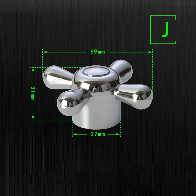 Cold Faucet Switch Handle Kitchen Bathroom Accessories Chrome Plated Shower Basin Handwheel Mixer Tap Spool Repair Parts: light yellow