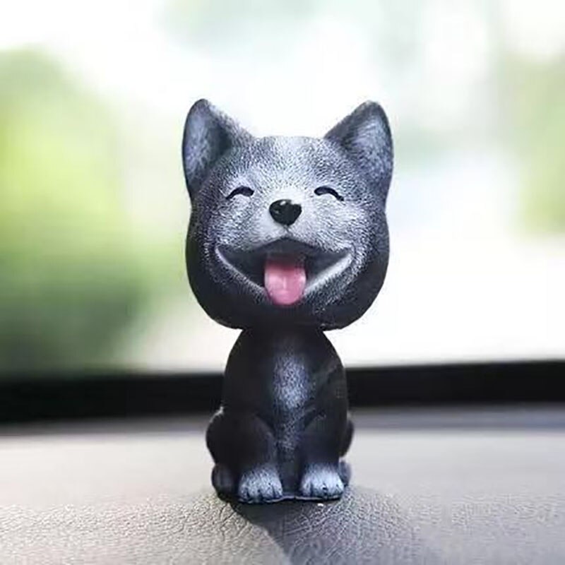 Car Ornament 9cm Shaking Head Dog Car Dashboard Decor Nodding Puppy Toys Husky Teddy Pomeranian Home Room Auto Accessories: Husky