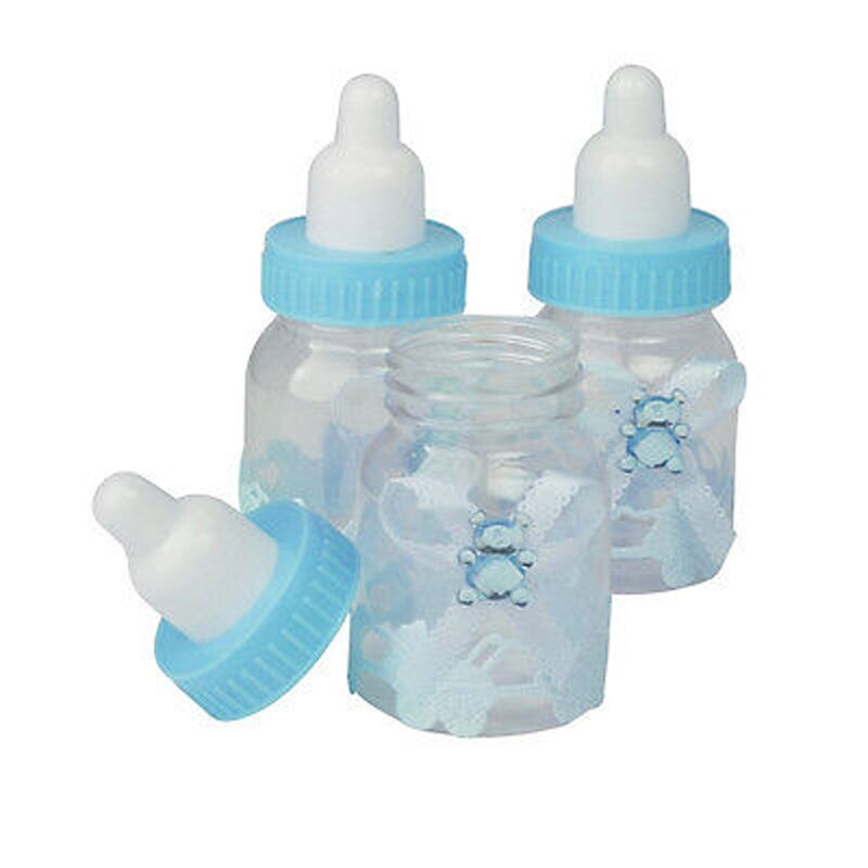 12 Uds. De biberones rellenables para Baby Shower caja de caramelos Favour de cumpleaños y bautizo caja de recuerdos de fiestas botella decoración recuerdo