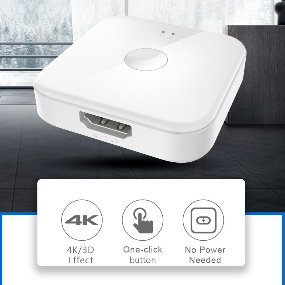 4K HDMI Switch 2 Ports Bi-directional 2x1 HDMI Switcher Splitter Supports Ultra HD 4K 1080P 3D HD HDCP For PS4 Xbox HDTV