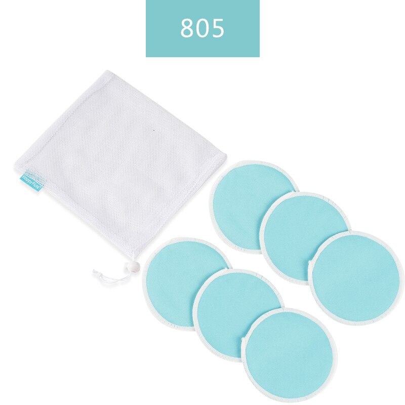 HappyFlute 6pcs/Set Solid Organic Reusable Breast Pads Washable Super Absorbency Reusable Bamboo Nursing Pads With Laundry Bag: 805