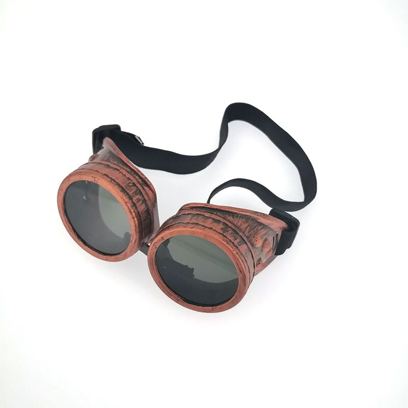 Tungmetall steampunk motorcykelglasögon gotisk stil drivglasögon skyddsglasögon för cosplay halloween dekorationer: Röd koppar