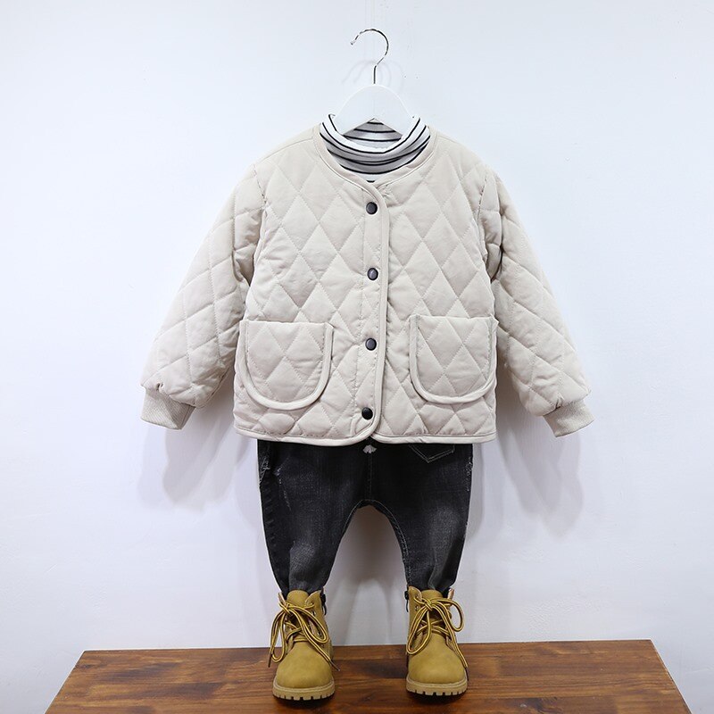 Veste d'hiver en coton en forme de diamant | blouson d'hiver: Beige / 18M