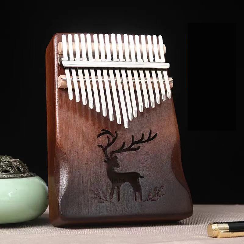 Kalimba-Piano de pulgar de 17 teclas, instrumento Musical de madera de caoba de , cuerpo Mbira, máquina de Teclado de África: Wood Color 2