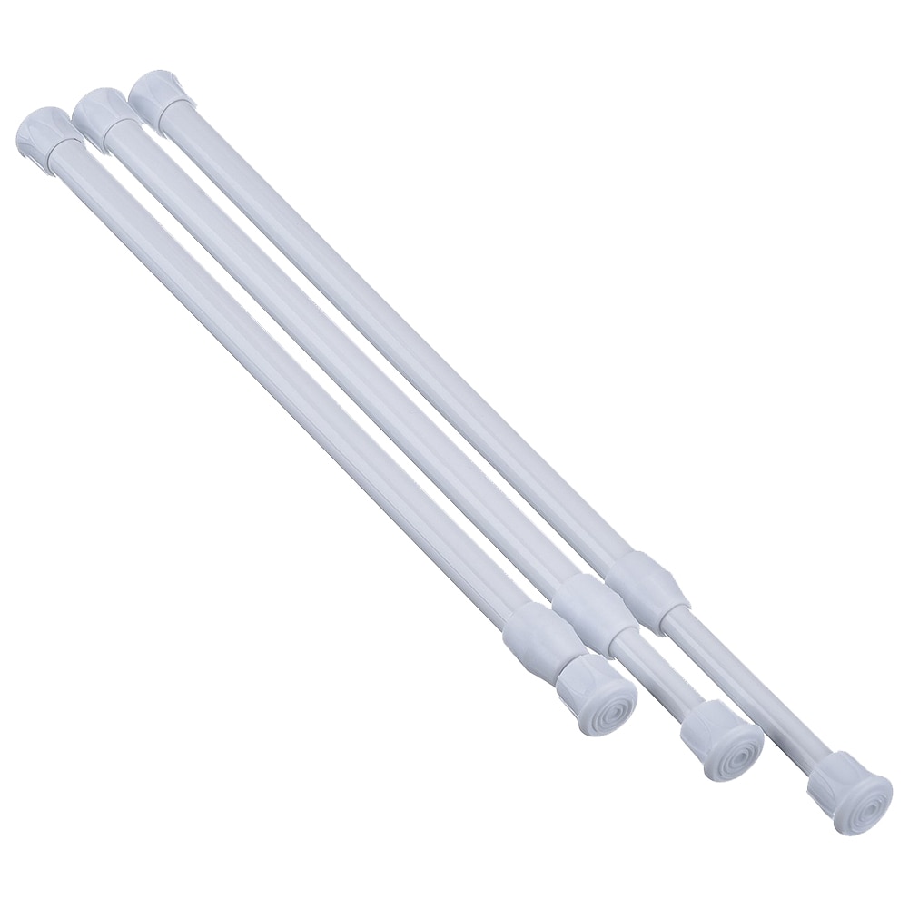 Adjustable Bathroom Shower Curtain Rods Voile Extendable Tension Telescopic Pole Rod Hanger Spring Loaded