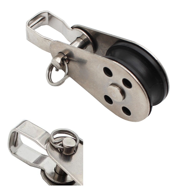 5 stk / sett rulle i rustfritt stål 25mm wire tau kran remskive blokk hengende wire slepehjul