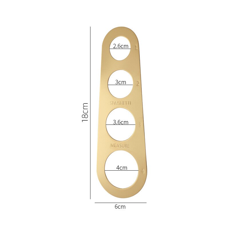 430 stainless steel 4-hole spaghetti ruler noodle meter kitchen utensils spaghetti ruler: Golden