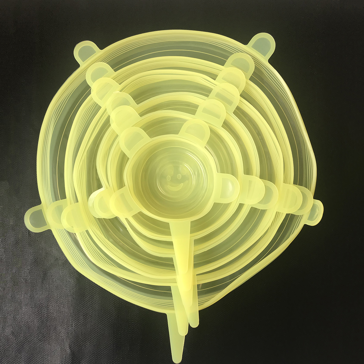 12 stuks elastische siliconen deksels voor kommen, herbruikbare koelkastbekers voor salades, potdeksels voor keukenaccessoires: 6 stuks geel