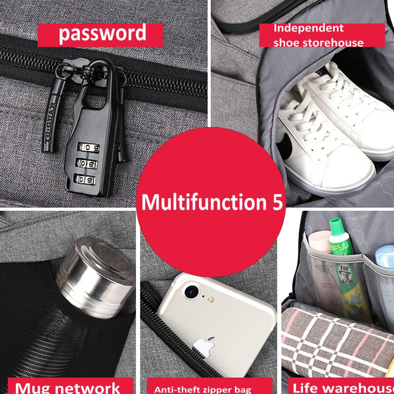 35L Multifunction Men Travel Bag Big Duffle Bags Large Capacity Luggage Weekend Casual Cabin Backpack Sport Duffel Hand Bag