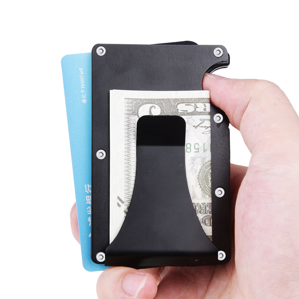 Gemeer kulfiber kreditkortholder rfid ikke-scan metal tegnebog pung mandlig visitkortholder carteira masculina billetera