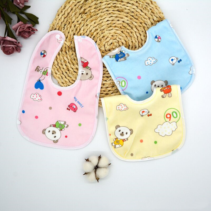 5pc Baby100% Cotton Babadores Burp Saliva Towel Cartoon Bibs Bandana Waterproof Boys Girls Accessories Clothing
