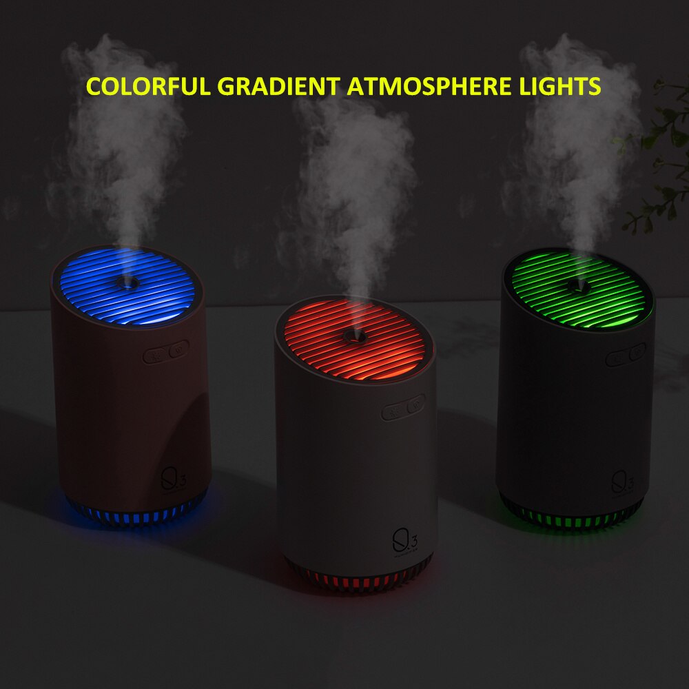 Humidificador de aire inalámbrico, difusor de aceite esencial eléctrico ultrasónico, aromaterapia, con batería de 2000 mAh, 320 ML