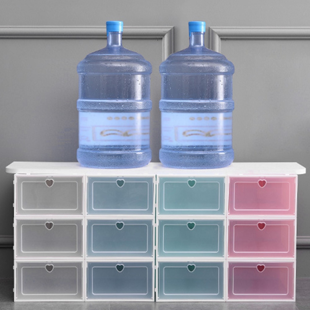 1 unidad de zapatos transparentes gruesos caja de cajones cajas de zapatos de plástico caja apilable caja de almacenamiento Shoeboxstorage Shoerack