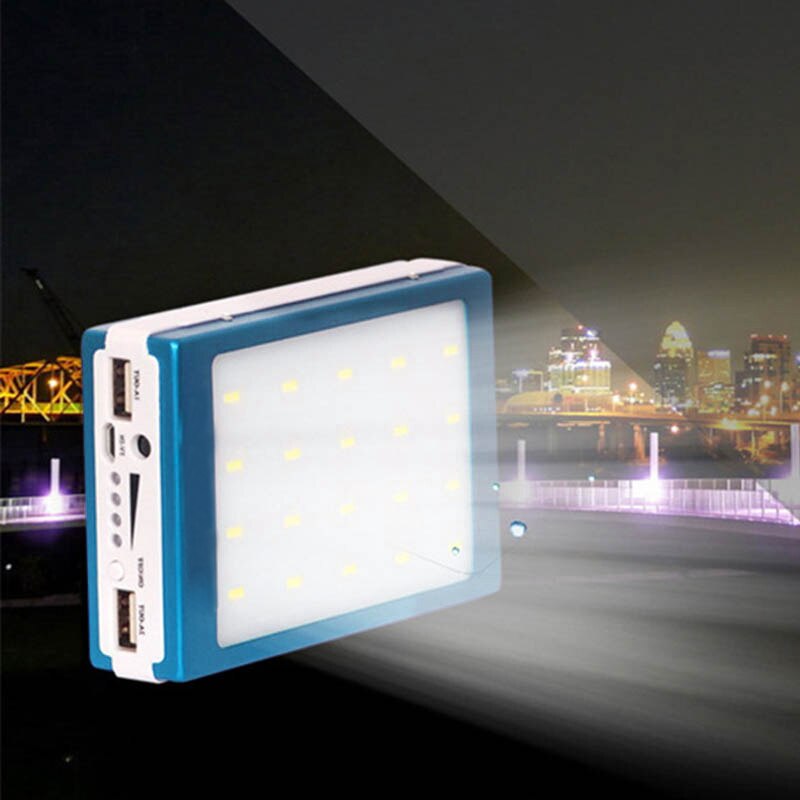 Banco de energía Solar móvil con USB Dual, caja de carga de batería portátil con anidación, cargador de luz para acampada, cargador de batería para teléfono móvil